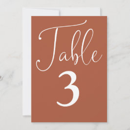 Elegant Terracotta enkelt stort Bordsnummer
