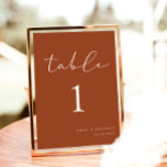 Elegant Terracotta Fall Wedding Bordsnummer<br><div class="desc">Förbättra ditt fallbröllop med den här Eleganten Terracotta Fall Wedding Bordsnummer, perfekt för att tillföra en del sofistikering till ditt fallbröllop. Idealisk för fallskärmar i bröllop, kompletterar detta terracotta bröllop teman och bränner orange bröllop. En must-have för boho fall bröllopsvibes, det är perfekten som tillägg till ditt fallbröllop. Öka ditt...</div>