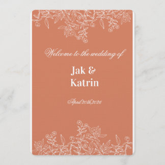 Elegant Terracotta Floral Wedding invitation  Inbjudningar