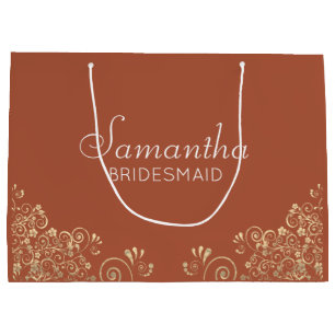 Elegant Terracotta Guld Personlig Bridesmaid 