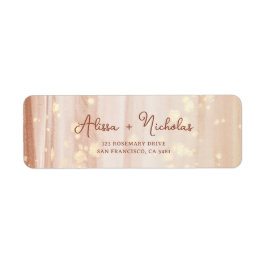 Elegant Terracotta Guld Watercolor Bröllop Adress Returadress Etikett