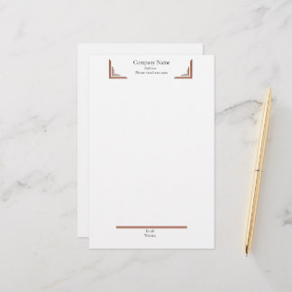 Elegant Terracotta Hörna— med Footer Pappersvaror Brevpapper