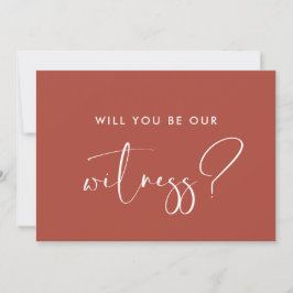 Elegant Terracotta Kommer du att bli vårt vittnesk Inbjudningar