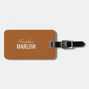 Elegant Terracotta med minimal Namn-Anpassningsbar Bagagebricka