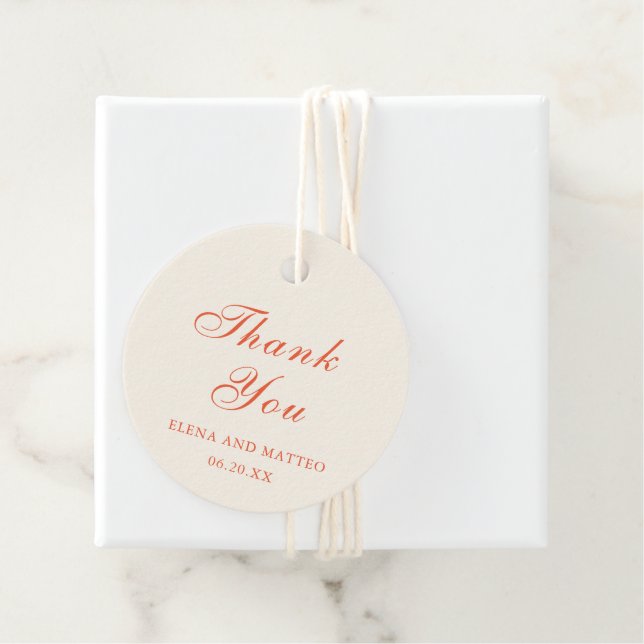 Elegant Terracotta Modern Classic Wedding Gåvor Etiketter (På plats)