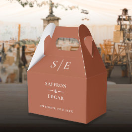 Elegant Terracotta Monogram Bröllop Presentaskar