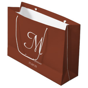 Elegant Terracotta och White Monogram Namn