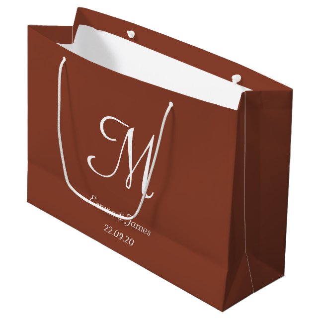 Elegant Terracotta och White Monogram Namn (Framsidan Vinklad)