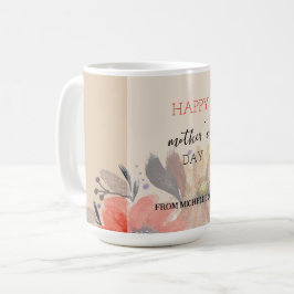 Elegant Terracotta Pastel Watercolor Blommigt Kaffemugg