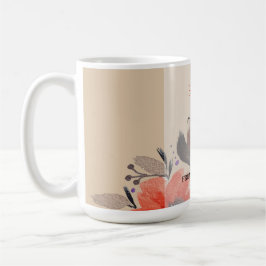 Elegant Terracotta Pastel Watercolor Blommigt Kaffemugg