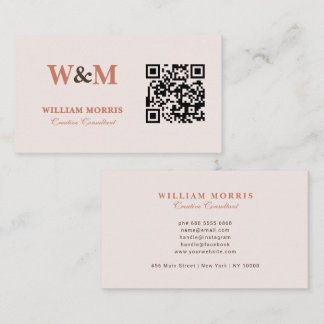 Elegant Terracotta QR-kod Logotypmall Visitkort