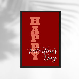 Elegant Terracotta Red Velvet Alla hjärtans dag Poster