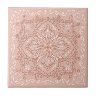 Elegant Terracotta Rosa Butterfly Decorative Kakelplatta