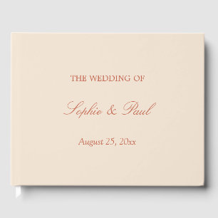 Elegant Terracotta Script Bröllop Guest Bok