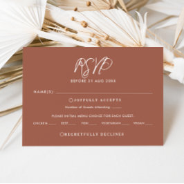 Elegant Terracotta Script Fall Wedding OSA kort