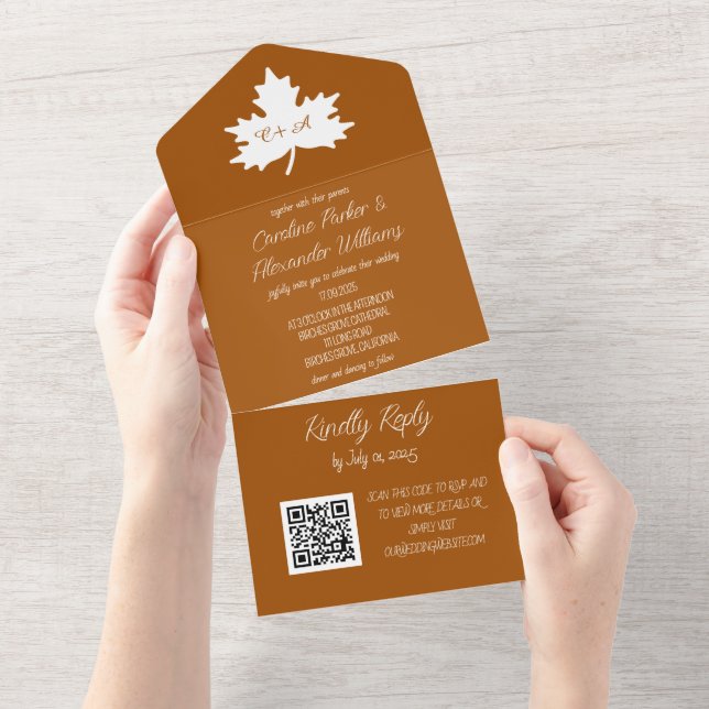Elegant Terracotta Script OSA Minimalist QR-kod (Avrivbar del)