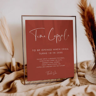 Elegant Terracotta Time kapsel 1: a födelsedagssky Poster