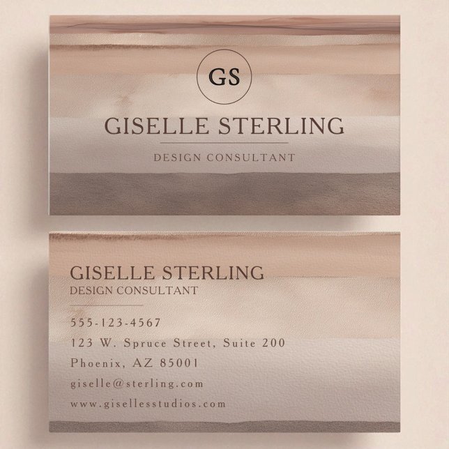 Elegant Terracotta Watercolor Abstrakt Boho Visitkort (Skapare uppladdad)