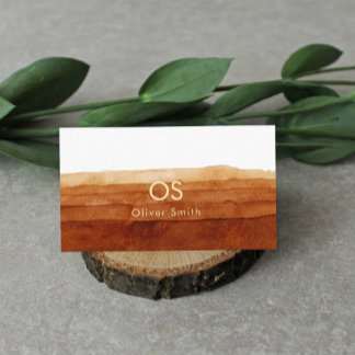 Elegant Terracotta Watercolor Abstrakt Desert Visitkort