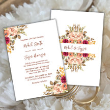 Elegant Terracotta Watercolor Blommigt Höst