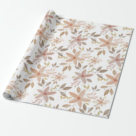 Elegant Terracotta Watercolor Blommigt Presentpapper