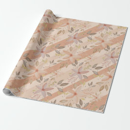 Elegant Terracotta Watercolor Blommigt Presentpapper