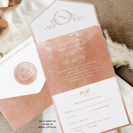 Elegant Terracotta Watercolor Monogram Bröllop all