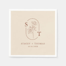 Elegant Terracotta Whimsical Bröllop Pappersservett