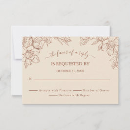 Elegant Terracotta Whimsical Bröllop Responcard OSA Kort