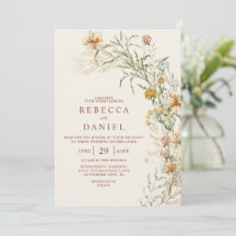 Elegant Terrakotta & Beige Boho Blommig Bröllop