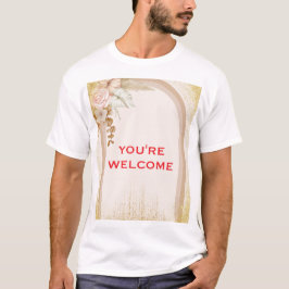 Elegant Terrakotta Blomstergrafisk T-shirt