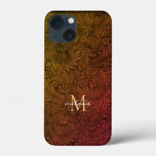 Elegant Terrakotta Boho Botanisk Mönster Monogram