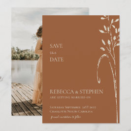 Elegant Terrakotta foto spara datum Invitati Inbjudningar