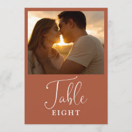 Elegant Terrakotta Fotobordnummer Inbjudningar