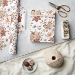Elegant terrakotta höstblommig inslagspapper presentpapper<br><div class="desc">Elegant höstblommig inslagspapper. Perfekt för att slå in presenter och dekorera för en höst-babyshower eller bröllop</div>