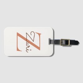 Elegant Terrakotta Monogram Initial Z Anpassat Nam Bagagebricka