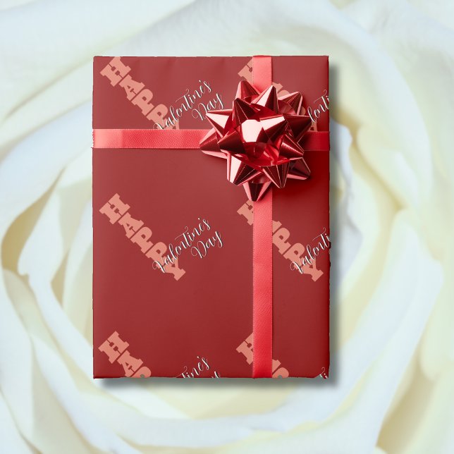 Elegant Terrakotta Röd Velvet God Valentine Presentpapper (Skapare uppladdad)