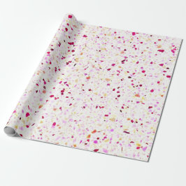 Elegant Terrazzo Retro Red Lila White Mönster Presentpapper