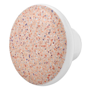 Elegant Terrazzo Retro Rosa Lila White Mönster Knopp