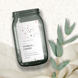 ELEGANT TERRAZZO STONE STRUKTUR CANDLE-ETIKETT FRAKTSEDEL