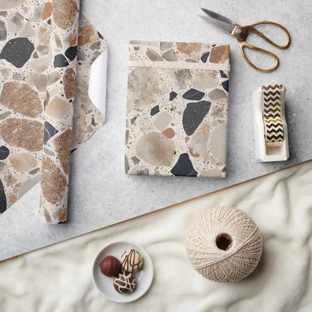 Elegant Terrazzo Texturerad omslagning av Pappra r Presentpapper (Hantverk)