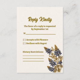 Elegant Texas Bluebonnet Blommig Bröllops-RSVP-Kor OSA Kort
