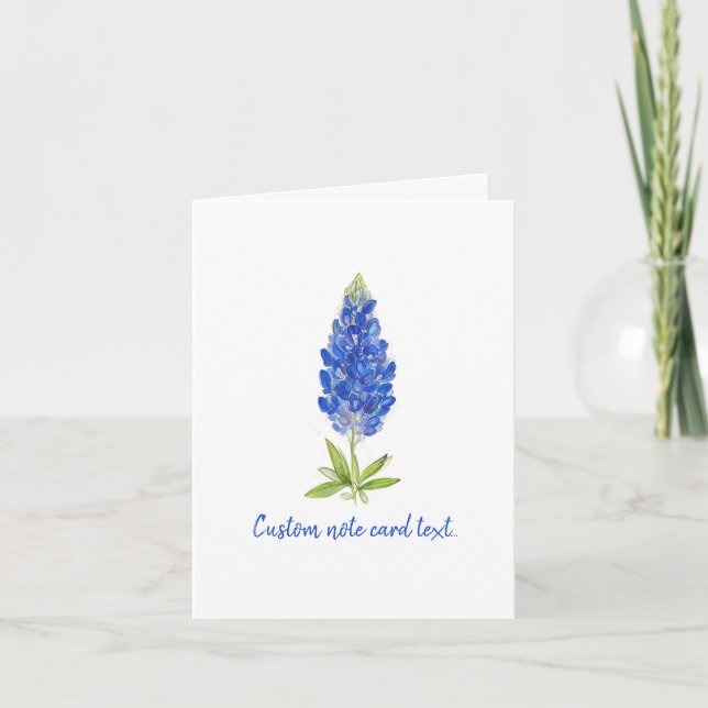 Elegant Texas Bluebonnet Flower Art Anteckningskort (Framsida)
