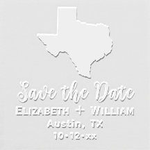 Elegant Texas State Karta Bröllop Save the Date