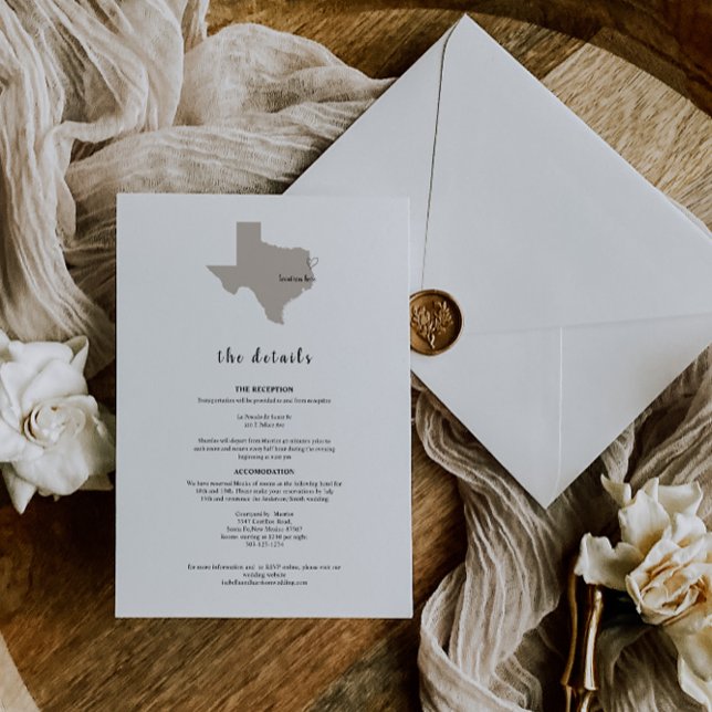 ELEGANT TEXAS Wedding Invitation Details Inbjudningar (Skapare uppladdad)
