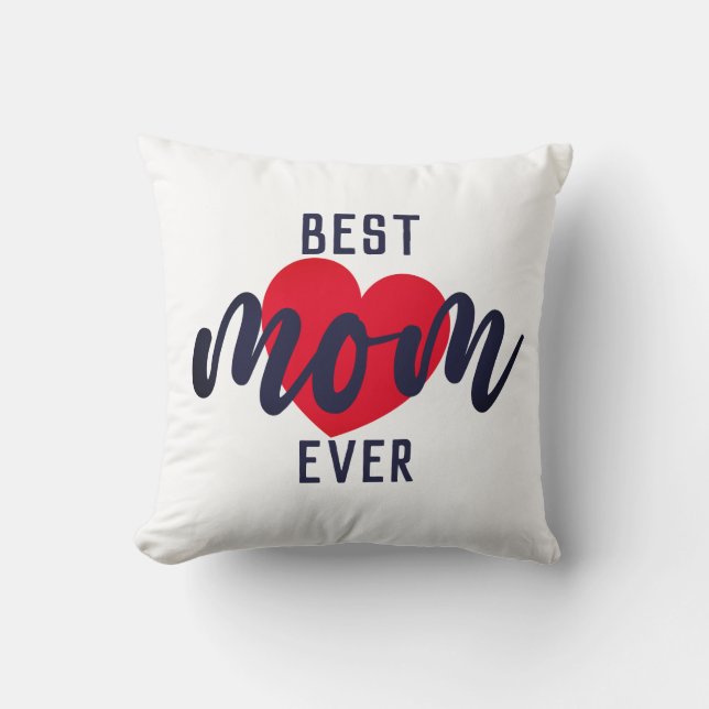 Elegant text bäst Mamma någonsin med hjärtat Dekor Kudde (Framsida)