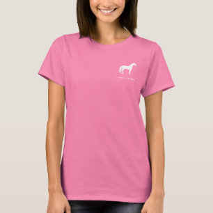 Elegant text för vithästanpassade tee