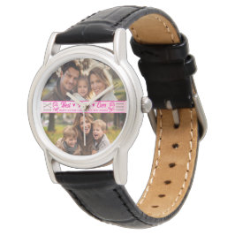 Elegant text foto Mors dag Vattenfärg Rosa Armbandsur