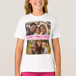 Elegant text foto Mors dag Vattenfärg Rosa T Shirt