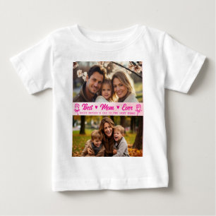 Elegant text foto Mors dag Vattenfärg Rosa T Shirt